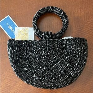 Elegant Black Beaded Bag Made in India Marshalls